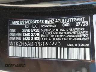 2023 Mercedes-Benz E-Class E 450 with VIN W1KZH6AB7PB167270, listed as a Copart auction lot 72345164 with 2,295 mi miles and Salvage Title. Bid and sale history available at carsss.com. Image 13.