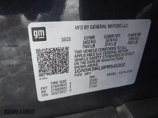 2023 Chevrolet Tahoe Premier with VIN 1GNSKSKL6PR545302, listed as a IAAI auction lot 41017179 with 16,877 mi miles. Bid and sale history available at carsss.com. Image 9.