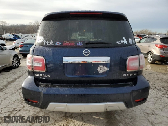 2017 Nissan Armada Platinum with VIN JN8AY2NE7H9703152, listed as a Copart auction lot 46479295 with 172,895 mi miles and Salvage Title. Bid and sale history available at carsss.com. Image 6.