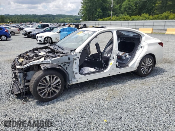 2021 Infiniti Q50 Luxe with VIN JN1EV7BP6MM700150, listed as a Copart auction lot 63423225 with Not provided miles and Salvage title. Bid and sale history available at DreamBid. Image 1.
