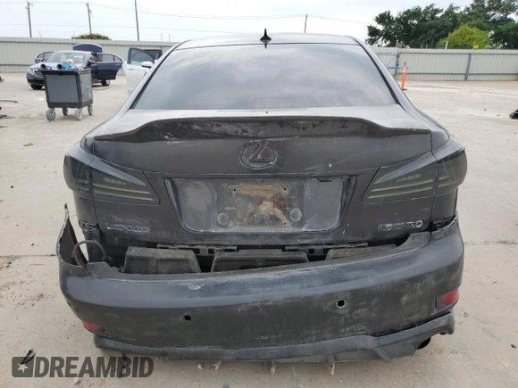 2007 Lexus IS 350 with VIN JTHBE262275015464, listed as a Copart auction lot 55032655 with 157,648 mi miles and Salvage Title. Bid and sale history available at DreamBid. Image 6.