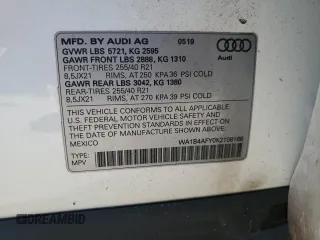 2019 Audi SQ5 Premium Plus z VIN WA1B4AFY0K2108166, wystawiony jako Copart lot #50959135 z przebiegiem 47 938 mil mil oraz Czysty tytuł • Clean title. Historia ofert i sprzedaży dostępna na DreamBid. Obrazek 14.