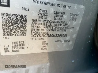 2019 Cadillac XT5 Luxury FWD with VIN 1GYKNCRS0KZ206086, listed as a Copart auction lot 54454825 with 93,621 mi miles and Salvage Title. Bid and sale history available at DreamBid. Image 10.