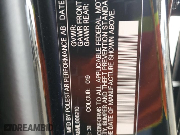 2021 Polestar 2 Launch Edition z VIN LPSED3KA8ML006210, wystawiony jako Copart lot #52257625 z przebiegiem 27 906 mil mil oraz Szkody całkowita. Historia ofert i sprzedaży dostępna na DreamBid. Obrazek 14.
