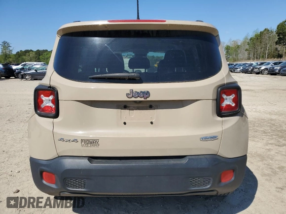 2016 Jeep Renegade Latitude with VIN ZACCJBBT4GPC62122, listed as a Copart auction lot 52156965 with 109,982 mi miles and Salvage Title. Bid and sale history available at DreamBid. Image 6.