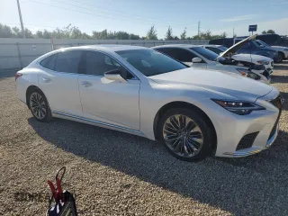 2021 Lexus LS with VIN JTHD51FF6M5015355, listed as a Copart auction lot 74185714 with 0 mi miles and Salvage Title. Bid and sale history available at carsss.com. Image 4.