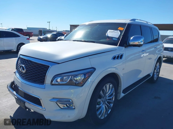 2017 Infiniti QX80 with VIN JN8AZ2NF8H9644943, listed as a IAAI auction lot 40853374 with 68,877 mi miles and . Bid and sale history available at DreamBid. Image 2.