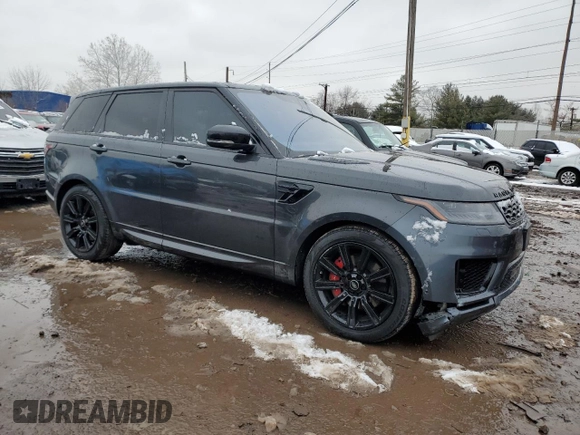 2021 Land Rover Range Rover Sport HST with VIN SALWS2RU1MA763532, listed as a Copart auction lot 44107975 with 109,690 mi miles and Salvage Title. Bid and sale history available at carsss.com. Image 4.