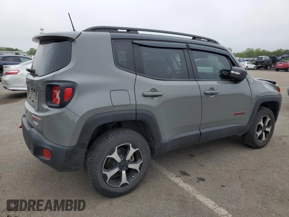 2021 Jeep Renegade Trailhawk with VIN ZACNJDC17MPM92408, listed as a Copart auction lot 57752685 with 40,170 mi miles and Salvage title. Bid and sale history available at DreamBid. Image 3.