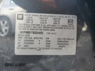 2011 Cadillac SRX Performance Collection with VIN 3GYFNBEY7BS594355, listed as a Copart auction lot 84767864 with 86,248 mi miles and Salvage Title. Bid and sale history available at carsss.com. Image 13.