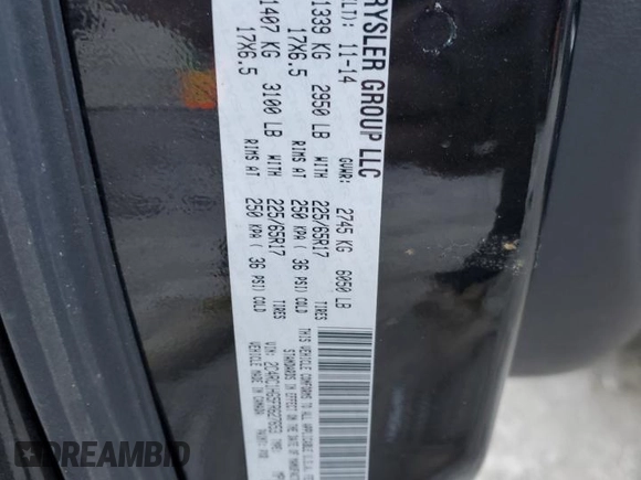 2015 Chrysler Town & Country S with VIN 2C4RC1HG5FR627653, listed as a Copart auction lot 87235414 with 103,684 mi miles and Salvage Title. Bid and sale history available at DreamBid. Image 13.