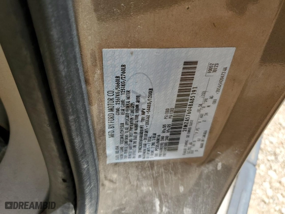 2004 Ford Freestar Wagon SES with VIN 2FMZA57604BA85191, listed as a Copart auction lot 58500954 with NaN miles and Salvage Title. Bid and sale history available at carsss.com. Image 13.