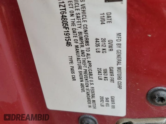 2005 Chevrolet Malibu Maxx LS with VIN 1G1ZT64805F191546, listed as a Copart auction lot 78990644 with 89,344 mi miles and Salvage Title. Bid and sale history available at carsss.com. Image 12.