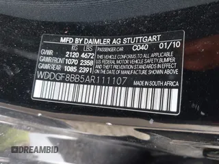 2010 Mercedes-Benz C-Class C 300 Sport with VIN WDDGF8BB5AR111107, listed as a IAAI auction lot 40727264 with 111,752 mi miles. Bid and sale history available at carsss.com. Image 9.