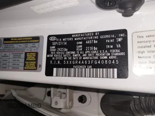 2015 Kia Optima SXL Turbo with VIN 5XXGR4A63FG408045, listed as a IAAI auction lot 41475991 with 133,263 mi miles and . Bid and sale history available at DreamBid. Image 9.