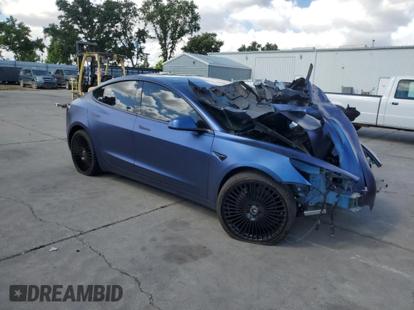 2023 Tesla Model 3 with VIN 5YJ3E1EA8PF626090, listed as a Copart auction lot 56892915 with Not provided miles and Salvage title. Bid and sale history available at DreamBid. Image 4.