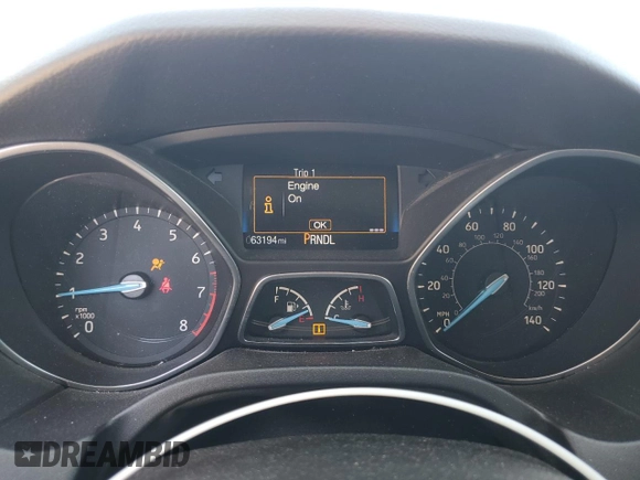 2016 Ford Focus S with VIN 1FADP3E21GL254632, listed as a Copart auction lot 47493505 with 63,194 mi miles and Salvage Title. Bid and sale history available at carsss.com. Image 9.