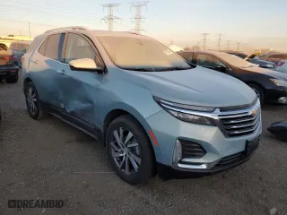 2022 Chevrolet Equinox Premier with VIN 2GNAXNEV6N6113121, listed as a Copart auction lot 87183584 with 17,105 mi miles and Salvage Title. Bid and sale history available at carsss.com. Image 4.