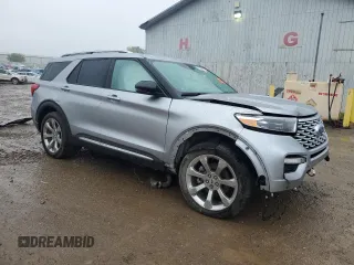 2020 Ford Explorer Platinum with VIN 1FM5K8HC7LGB27963, listed as a Copart auction lot 57850235 with 110,297 mi miles and Salvage title. Bid and sale history available at DreamBid. Image 4.