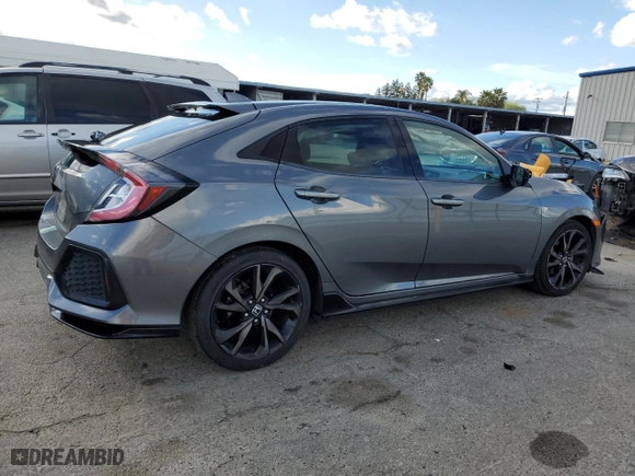 2018 Honda Civic Hatchback Sport with VIN SHHFK7H43JU403248, listed as a Copart auction lot 48137655 with 88,632 mi miles and Salvage Title. Bid and sale history available at carsss.com. Image 3.