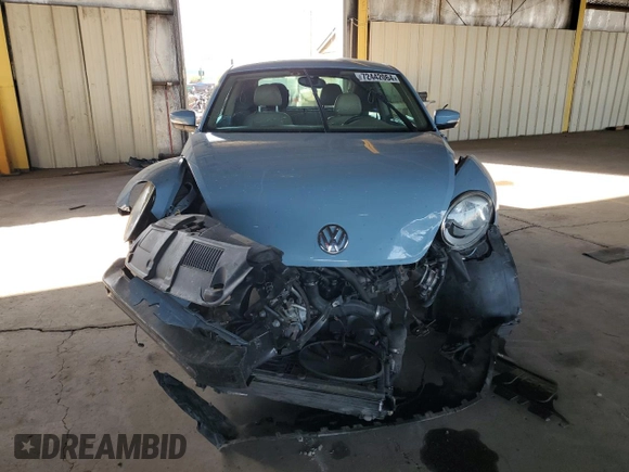 2014 Volkswagen Beetle with VIN 3VWH17AT4EM664448, listed as a Copart auction lot 72442064 with Not Provided miles and Salvage Title. Bid and sale history available at DreamBid. Image 5.