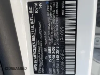 2017 Mercedes-Benz C 63 AMG with VIN 55SWF8GB0HU194099, listed as a Copart auction lot 84697274 with 79,948 mi miles and Salvage title. Bid and sale history available at DreamBid. Image 14.