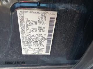 2007 Nissan Xterra S z VIN 5N1AN08U87C534736, wystawiony jako IAAI lot #41843587 z przebiegiem 160 762 mil mil oraz . Historia ofert i sprzedaży dostępna na DreamBid. Obrazek 9.