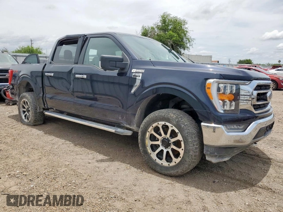 2021 Ford F-150 XL with VIN 1FTFW1E80MFA32611, listed as a Copart auction lot 61899255 with 98,278 mi miles and Salvage title. Bid and sale history available at DreamBid. Image 4.