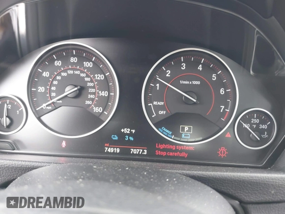 2017 BMW 3 Series 330e iPerformance with VIN WBA8E1C59HK480327, listed as a IAAI auction lot 41809395 with 74,919 mi miles. Bid and sale history available at carsss.com. Image 7.