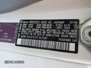 1997 Mercedes-Benz SL-Class with VIN WDBFA63F5VF143197, listed as a Copart auction lot 45003735 with 100,250 mi miles and Salvage Title. Bid and sale history available at carsss.com. Image 12.