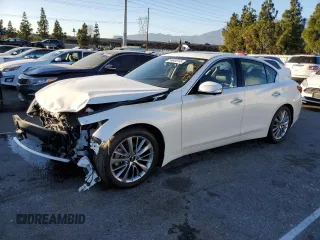 2023 Infiniti Q50 Luxe with VIN JN1EV7BP5PM510392, listed as a Copart auction lot 88456145 with 12,678 mi miles and Salvage Title. Bid and sale history available at DreamBid. Image 1.