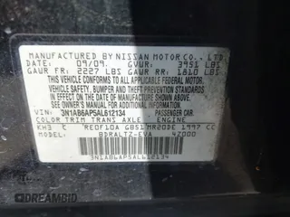 2010 Nissan Sentra 2.0 with VIN 3N1AB6AP5AL612134, listed as a IAAI auction lot 42562064 with 183,598 mi miles and . Bid and sale history available at DreamBid. Image 9.