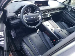 2023 Genesis GV80 with VIN KMUHCESC9PU107157, listed as a Copart auction lot 42592585 with 11,396 mi miles and Salvage title. Bid and sale history available at DreamBid. Image 8.