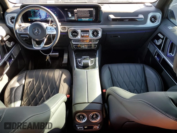 2023 Mercedes-Benz G 550 with VIN W1NYC6BJ8PX477062, listed as a Copart auction lot 46707575 with 20,232 mi miles and Salvage Title. Bid and sale history available at DreamBid. Image 8.