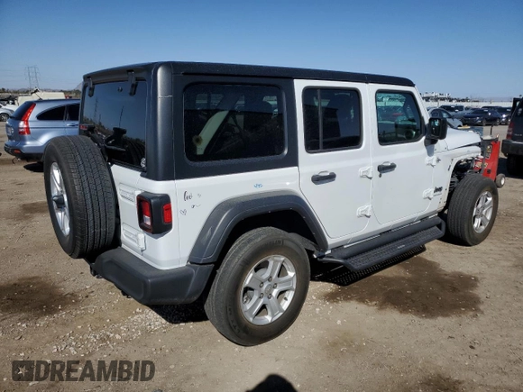 2023 Jeep Wrangler Sport S with VIN 1C4HJXDNXPW596370, listed as a Copart auction lot 48367785 with 37,325 mi miles and Salvage Title. Bid and sale history available at DreamBid. Image 3.