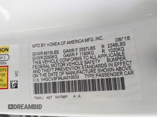 2018 Honda Accord Touring с VIN 1HGCV3F94JA010033, выставлен на аукционе IAAI как лот 41957513 с пробегом 55 740 миль миль и . История ставок и продаж доступна на DreamBid. Изображение 9.