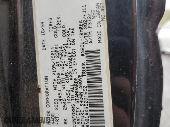 1995 Toyota Pickup with VIN JT4RN81AXS5201652, listed as a Copart auction lot 50661685 with 231,649 mi miles and Salvage title. Bid and sale history available at DreamBid. Image 12.