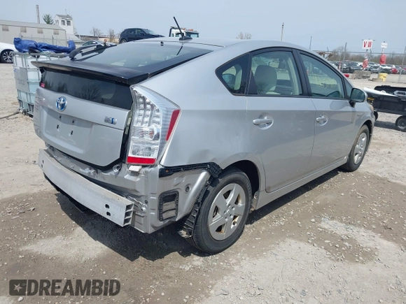 2011 Toyota Prius I with VIN JTDKN3DU5B0278291, listed as a IAAI auction lot 42051410 with 150,677 mi miles. Bid and sale history available at carsss.com. Image 4.