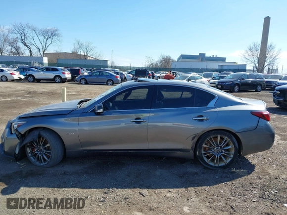 2018 Infiniti Q50 RED SPORT 400 with VIN JN1FV7AR7JM481248, listed as a IAAI auction lot 41645010 with 88,097 mi miles. Bid and sale history available at carsss.com. Image 15.