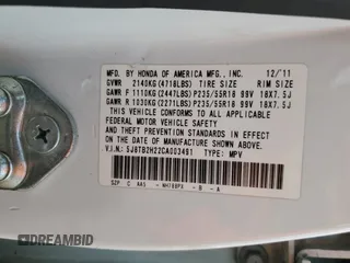 2012 Acura RDX with VIN 5J8TB2H22CA003491, listed as a Copart auction lot 43262835 with 340,093 mi miles and Clean Title. Bid and sale history available at carsss.com. Image 13.