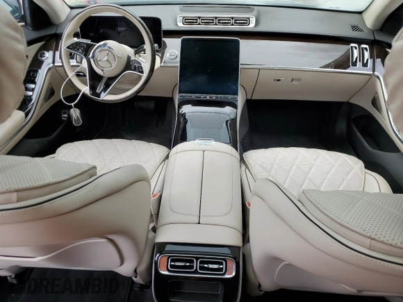 2022 Mercedes-Benz S 500 with VIN W1K6G6DB0NA088382, listed as a Copart auction lot 55065765 with 19,866 mi miles and Salvage Title. Bid and sale history available at DreamBid. Image 8.