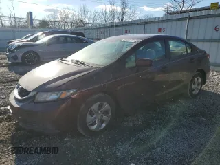 2015 Honda Civic Sedan LX with VIN 19XFB2F54FE041024, listed as a Copart auction lot 48108275 with 117,243 mi miles and Salvage Title. Bid and sale history available at carsss.com. Image 1.