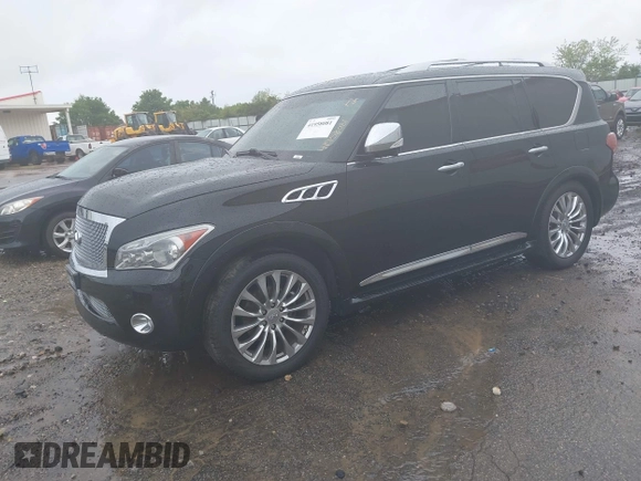 2012 Infiniti QX56 8-passenger with VIN JN8AZ2NCXC9315241, listed as a IAAI auction lot 41958081 with 148,252 mi miles. Bid and sale history available at carsss.com. Image 2.
