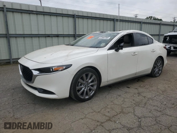 2023 Mazda 3 S Carbon Edition with VIN 3MZBPACM3PM354348, listed as a Copart auction lot 57083785 with 51,723 mi miles and Salvage title. Bid and sale history available at DreamBid. Image 1.
