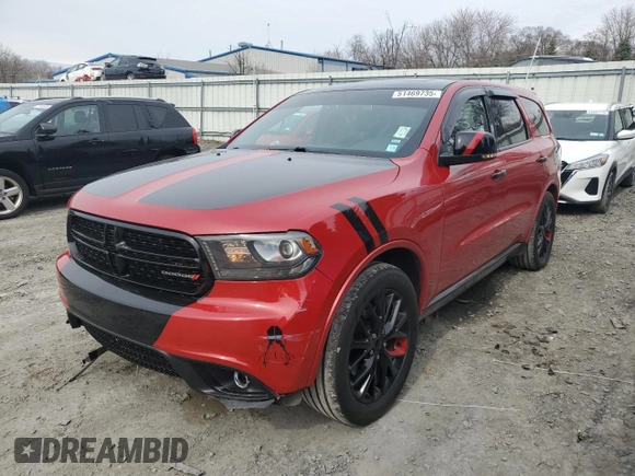2015 Dodge Durango R/T with VIN 1C4SDJCT6FC851462, listed as a Copart auction lot 51469735 with Not Provided miles and Salvage Title. Bid and sale history available at carsss.com. Image 1.