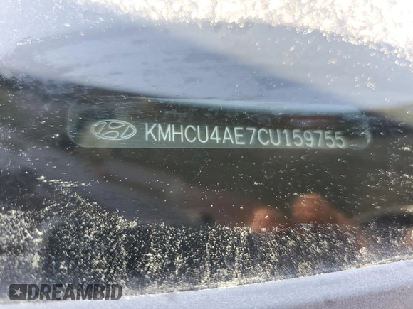 2012 Hyundai Accent GLS with VIN KMHCU4AE7CU159755, listed as a Copart auction lot 49950565 with 167,549 mi miles and Salvage Title. Bid and sale history available at carsss.com. Image 12.