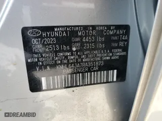 2024 Hyundai Sonata SEL with VIN KMHL64JA7RA351873, listed as a Copart auction lot 49029835 with 23,418 mi miles and Salvage Title. Bid and sale history available at carsss.com. Image 12.