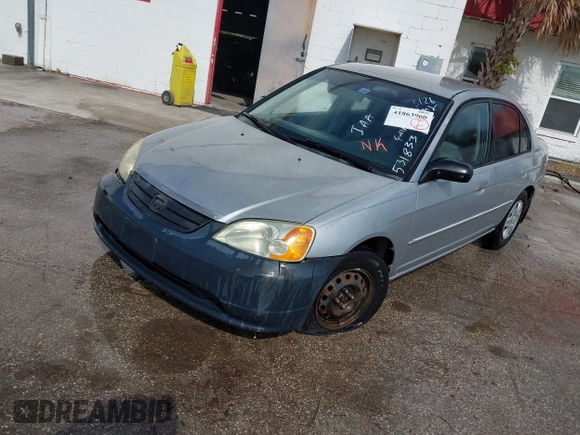 2003 Honda Civic LX with VIN 2HGES16513H531833, listed as a IAAI auction lot 41863960 with 1 mi miles. Bid and sale history available at carsss.com. Image 2.