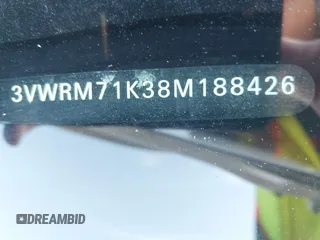 2008 Volkswagen Jetta SE z VIN 3VWRM71K38M188426, wystawiony jako IAAI lot #42581006 z przebiegiem 176 747 mil mil oraz . Historia ofert i sprzedaży dostępna na DreamBid. Obrazek 9.
