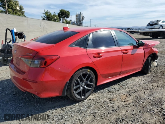 2022 Honda Civic Sport with VIN 2HGFE2F58NH564722, listed as a Copart auction lot 50445445 with Not Provided miles and Salvage Title. Bid and sale history available at carsss.com. Image 3.